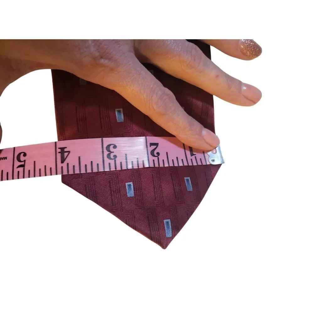 Barrington Mens Tie Necktie Designer Luxury Burgundy Black Blue Geometric‎